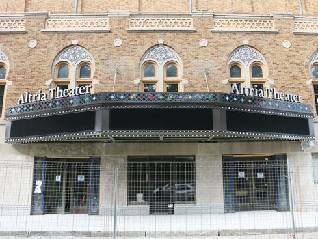 Passers-by will now find it easier to know who’s performing at the Altria Theater.  An eye-catching marquee on the Main Street side was completed last week. It joins a large picturesque marquee, pictured here, on the front of the building on Laurel Street that was unveiled last February. The theater has undergone a $60 million renovation. Its 87th anniversary is Tuesday, Oct. 28.
