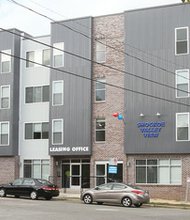 View of Shockoe Valley View Apartments at Cedar and Mosby streets. The $15 million complex is the subject of a hotly disputed federal lawsuit claiming that it has been designed and built to keep out disabled people.