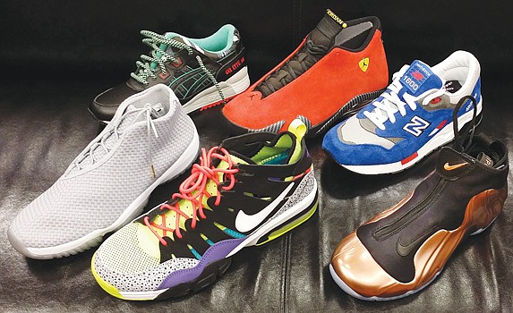 A sampling of 150 pairs of sneakers Chris Northington currently owns in his collection.