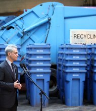 Chicago Mayor Rahm Emanuel's Blue Cart Recycling Program celebrates its first year anniversary  of making Chicago a "greener" place to live.  To date, the City of Chicago has collected approximately 80,000 tons of recyclables.