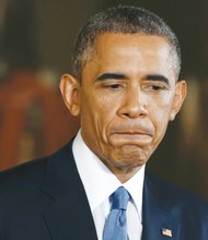 President Obama at Wednesday’s news conference in the White House.