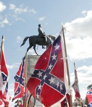 This photo was taken on Feb. 25, 2012, during a Sons of Confederate Veterans rally on Monument Avenue in Richmond.