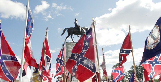 This photo was taken on Feb. 25, 2012, during a Sons of Confederate Veterans rally on Monument Avenue in Richmond.
