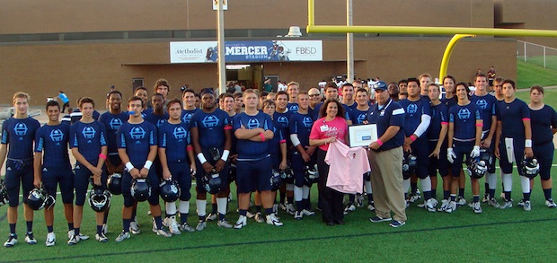 Clements, Austin High School Football Teams Donate Breast Cancer Shirts