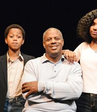 L-R: Phillip Amiri, 11 with father Phillip Cusic, and sister, Sydney Cusic.
