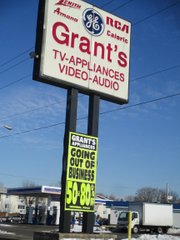 A liquidation sale at Grant's Appliances on Republic Avenue in Joliet is under way.