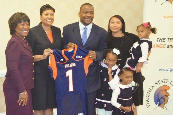 Byron Douglas Thweatt says becoming the head football coach at Virginia State University is “like coming home.”