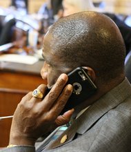 Delegate Lionell Spruill Sr. of the 77th District on opening day of the Virginia General Assembly, Jan. 14, 2015. Delegate Spruill has been a member of the House of Delegates since 1994 and represents parts of the cities of Suffolk and Chesapeake.