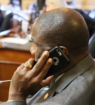 Delegate Lionell Spruill Sr. of the 77th District on opening day of the Virginia General Assembly, Jan. 14, 2015. Delegate Spruill has been a member of the House of Delegates since 1994 and represents parts of the cities of Suffolk and Chesapeake.