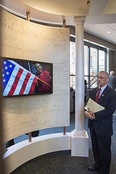 Congressman Robert C. "Bobby" Scott of Newport News at the opening of the First Freedom Center in Richmond’s Downtown on Jan. 16, 2015, National Religious Freedom Day.  Photo by James Haskins/Richmond Free Press.