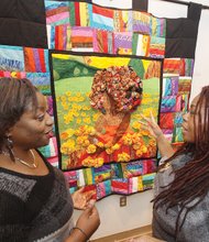 “Field of Afros,” with LaTika Lee, left.