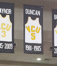 Bradford Burgess joins a select group of Virginia Commonwealth University basketball standouts whose numbers have been retired.

It is being worn this season, however, by his younger brother, Jordan, a sophomore on the team.