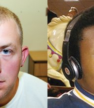 Darren Wilson (left) ,  Michael Brown (right)