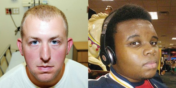 Darren Wilson (left) ,  Michael Brown (right)