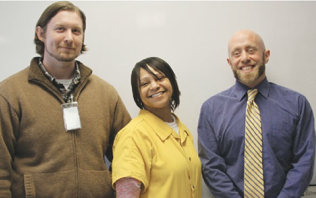 From left, Christian Brackett, Pinetta Fleming and William “Billy” Scruggs were awarded scholarships for a class at Virginia Commonwealth University.