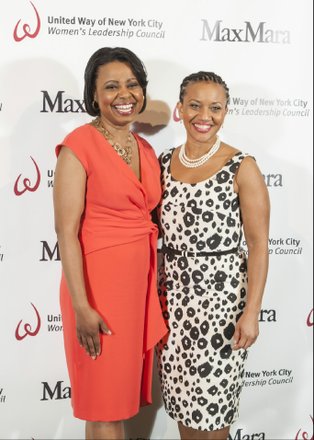 Sheena Wright, President and CEO of United Way of New York City, and host Tracie Strahan, NBC 4 New York reporter, both dressed in Max Mara’s Spring 2015 Collection
