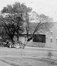 First African Baptist Church at Broad and College streets in 1865. Many African-Americans took refuge in the church, fearing they would be made into human shields by Confederates.