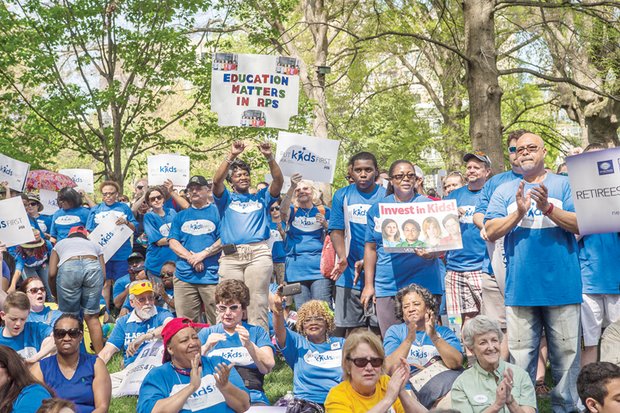 More than 1,000 advocates at last Saturday’s Put Kids First Rally at Capitol Square in Downtown call for a greater financial, social and policy investment in children by state and local officials.