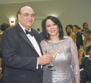 Virginia Union University President Dr. Claude G. Perkins and his wife, Cheryl E. Perkins, enjoy festivities at the VUU Scholarship Gala and Masquerade Ball. The black- tie fundraiser was held April 24 at a Downtown hotel.