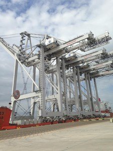 Four new Super Post-Panamax wharf cranes for the Port of Houston Authority's Barbours Cut Container Terminal traveled up the Houston ... Four new Super Post-Panamax wharf cranes for the Port of Houston Authority's Barbours Cut Container Terminal traveled up the Houston ...