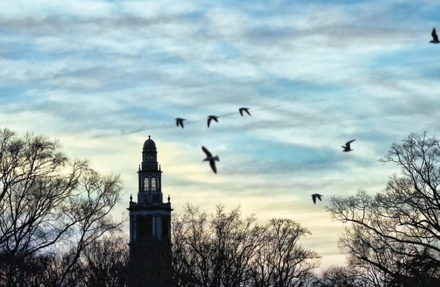 Sunset over The Carillon in the West End