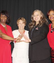 Four members of the Richmond Alumnae Chapter of Delta Sigma Theta Sorority receive Sister-to-Sister Recognition at the chapter’s annual signature May Month Luncheon. Winners and their awards are, from left, Glennys Fleming, Fortitude Award; Hattie Webb, Delta of the Year Award; Paige Hairston, Busy Bee Award; and Anita Roane, Educator of the Year Award.

The chapter also awarded scholarships to local high school and college students at the
luncheon. Young people who have participated in chapter programs aimed at increasing self- esteem, encouraging academic achievement and providing service opportunities also were recognized. This year’s theme: “An Un- compromising Legacy: Community Service, Leadership and Youth Empowerment.” The luncheon was held May 2 at the Claude G. Perkins Living and Learning Center at Virginia Union University.