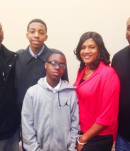 L-R Reginald Hill, Jr., Rashaun Hill, Jamel Hill, Theresa Hill and Reginald Hill, Sr. say that their love for basketball is overshadowed only by their love for God and family. 
