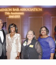 
Enjoying the Old Dominion Bar Association’s 75th anniversary gala banquet Saturday night are, from left, Richmond attorney Robert J. Grey Jr., former president of the American Bar Association; ABA President-elect Paulette Brown, banquet speaker; ODBA conference chairwoman Beverly Burton; ODBA President Helivi L. Holland; and Vinceretta Chiles, ODBA immediate past president.