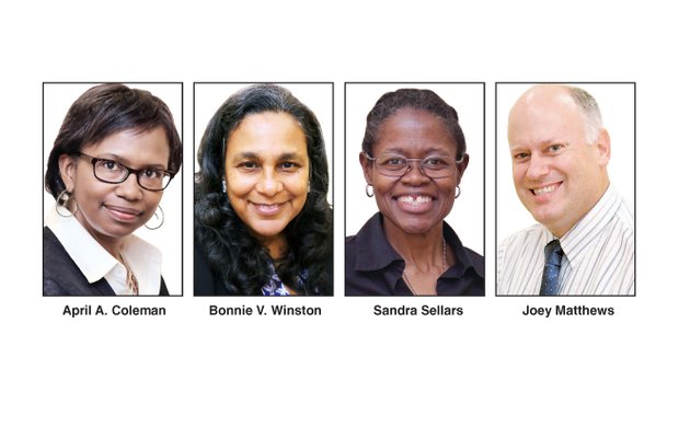 Free Press winners in the Virginia Press Association competition in advertising, news presentation, photography and writing: April A. Coleman, Bonnie V. Winston, Sandra Sellars and Joey Matthews