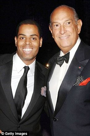 Late fashion deisgner Oscar de la Renta (pictured right) has snubbed his adopted son Moises (left) in his will after the pair fell out.