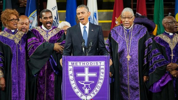 President Barack Obama used his eulogy for a slain pastor to deliver an unvarnished lecture on America's racial history Friday, ... President Barack Obama used his eulogy for a slain pastor to deliver an unvarnished lecture on America's racial history Friday, ...