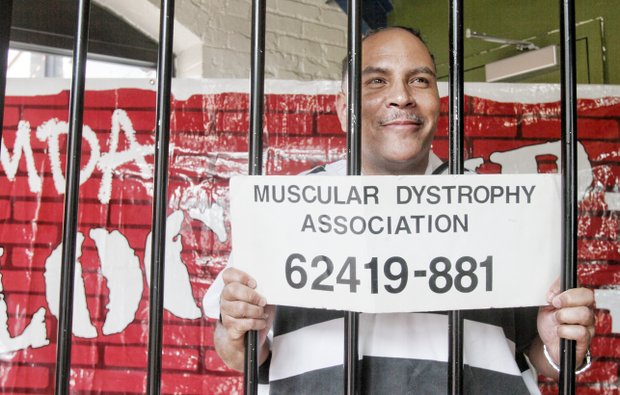 CHIEF JAILBIRD- “Help me make bail — I’m an MDA jailbird.” That was the good-natured Facebook post from Richmond Police Chief Alfred Durham, who was locked up at a Downtown restaurant last Thursday. His crime: “Having a Big Heart.” The chief and 75 other Richmond community leaders went behind bars at various locations, with their “bail” money pledged by people in the community raising more than $65,000 to help send 55 children to the Muscular Dystrophy Association Summer Camp
in Wakefield, according to MDA officials. The donations also will support MDA’s clinical services at Virginia Commonwealth University and the Children’s Hospital of Richmond at VCU. The chief had raised more than $2,400 in donations by Tuesday.