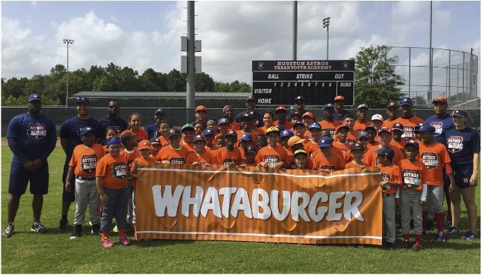 Astros and Whataburger Hold Youth Baseball Clinic at Urban Youth