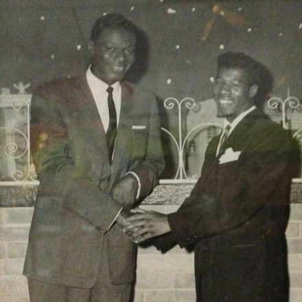 Elshabazz poses with Nat King Cole at Chicago area night club.