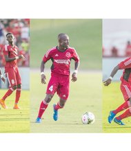 Fred Owusu Sekyere, the 29-year-old defensive midfielder for the Richmond Kickers, is a powerhouse against West Bromwich Albion in a July 19 exhibition game at City Stadium.