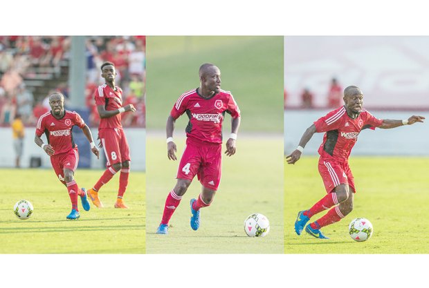 Fred Owusu Sekyere, the 29-year-old defensive midfielder for the Richmond Kickers, is a powerhouse against West Bromwich Albion in a July 19 exhibition game at City Stadium.