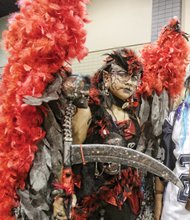 Comic Con in Richmond is out of this world- Colorfully attired Cheyenne Goodman of Chester.