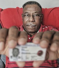 Horace G. Dodd shows off his newly restored driver’s license. Virginia DMV had suspended his license in June for failing to pay a North Carolina traffic ticket. The license was restored after a Free Press inquiry led DMV to investigate and determine the suspension was not appropriate.