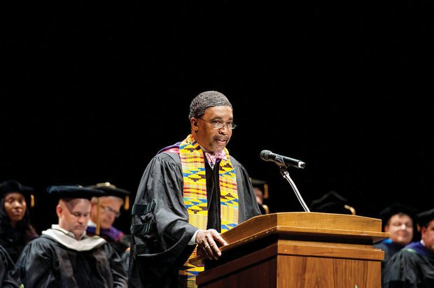 Judge Rossie D. Alston Jr. speaking at George Mason University School of Law’s 2014 convocation.