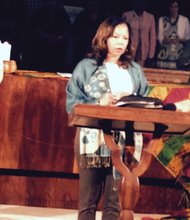 Lucia McBath, who lost a son to gun violence, speaks to parishioners at St. Sabina Church, 1210 W. 78th Pl., Chicago.
