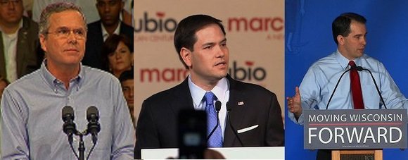 A trio of Republican establishment favorites -- Jeb Bush, Scott Walker and Marco Rubio -- are all losing ground in ... A trio of Republican establishment favorites -- Jeb Bush, Scott Walker and Marco Rubio -- are all losing ground in ...