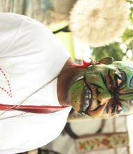 Authentic African makeup sported by Wayne (Mustard) Armstrong.
