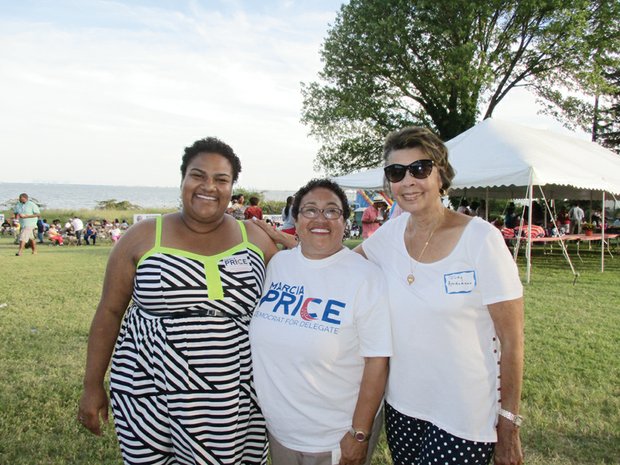 Party with Politics - Rep. Scott’s niece, Marcia Price, worked the crowd. She is running for the 95th District House seat in Newport News. With her are her mother, Valerie Scott Price, and Judith C. Anderson of Richmond, former deputy secretary of the commonwealth.