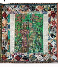 “Maya’s Quilt of Life” by artist Faith Ringgold is expected to bring up to $250,000. Oprah Winfrey commissioned the 1989 piece, an acrylic on canvas with pieced fabric border, for Maya Angelou’s 69th birthday.
