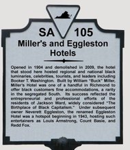 Miller’s/Eggleston Hotel, the former Jackson Ward hotel that once welcomed such noted celebrities as Louis Armstrong, Count Basie and Redd Foxx is being honored with a state historical marker.