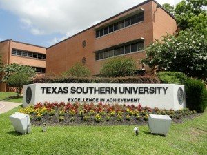 Several HFD vehicles are on the scene of an evacuation at the Texas Southern University Science Building due to a …