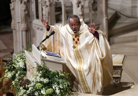 Presiding Bishop Michael Curry, installed Sunday as the first African-American leader of the U.S. Episcopal Church, urged Episcopalians to evangelize ...