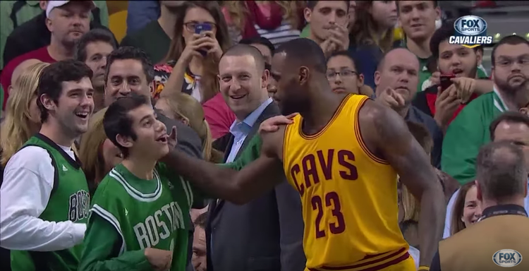 LeBron James of Cleveland Cavaliers gives shoes to teenager in TD Garden  after win over Boston Celtics - ESPN