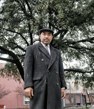 
Gary L. Flowers stands Wednesday in front of the oak tree he wants removed from the site of the proposed Maggie L. Walker statue. Location: Broad and Adams streets at the intersection with Brook Road, a gateway into Jackson Ward, the historic center of Richmond’s black community.