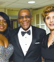 Continentals holiday gala // Lots of warm hugs, laughs and toasts to good times were shared at the Richmond Chapter of The Continental Societies’ Elegance in Black & White fundraising gala last Friday at a Downtown hotel. The event benefits special needs children in Greater Richmond. Left, Nkechi George-Winkler, chapter president and former Mid-Atlantic regional director, enjoys a moment with John C. Purnell Jr., advisory board chair.